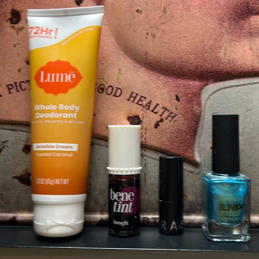 Lot of Three Products Lume Deodorant, Benetint Mini, & Sephora Lipstick Sample